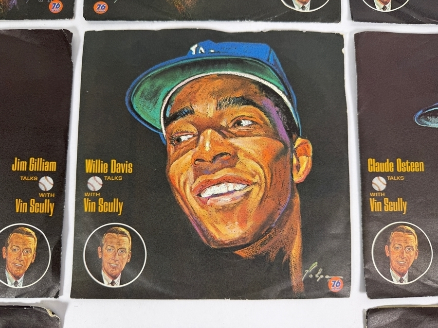 Just Added - Vintage 1962 Los Angeles Dodgers Stadium Grand Opening Ticket Admission Tokens Set Plus Eight Union 76 Vin Scully Vinyl Records [Photo 2]