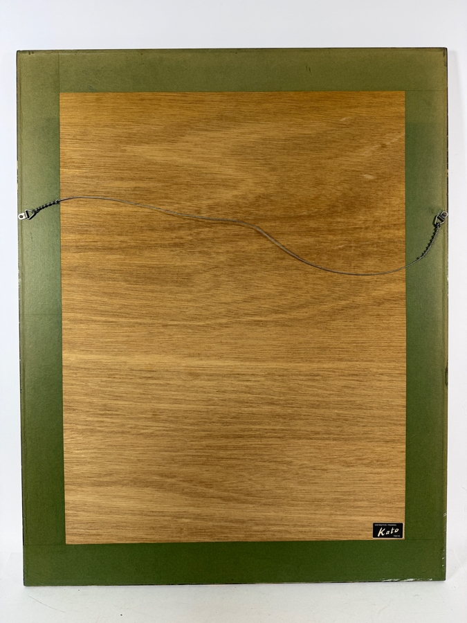 Just Added - Reika Iwami 1979 Original Abstract Woodblock Print Water Motif Gold Leaf Embossing Signed Limited Edition 45/50 18' X 24' Framed: 25' X 31' [Photo 14]