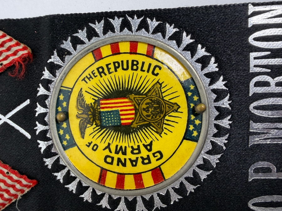 Just Added - Civil War Grouping 14th New York Heavy Artillery Soldier John L Chapman Discharge Certificate, Grand Army of the Republic (GAR) Documents (10) Reunion Ribbons and Pair of Grand Army of the Republic (GAR) Ribbons [Photo 7]