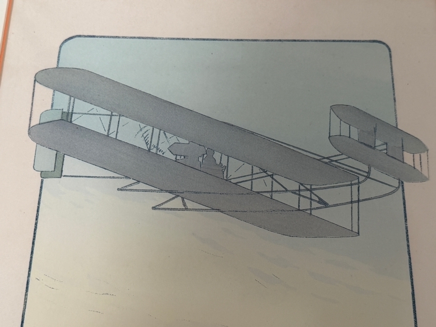 Just Added - Marguerite Gamy Montaut Antique French Pochoir Lithograph Juvisy Paris De Lambert Sur Biplan Wright Ariel Published Mabileau 1909 15' X 34' Framed: 23' X 40' [Photo 7]