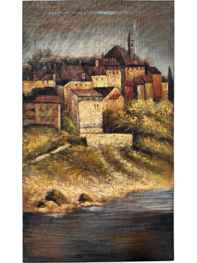 Just Added - Large Uttermost Living by the Sea Tuscany Painting 40 X 70