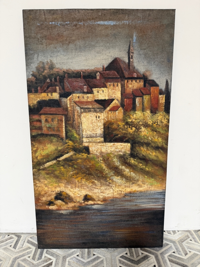 Just Added - Large Uttermost Living by the Sea Tuscany Painting 40 X 70 [Photo 2]