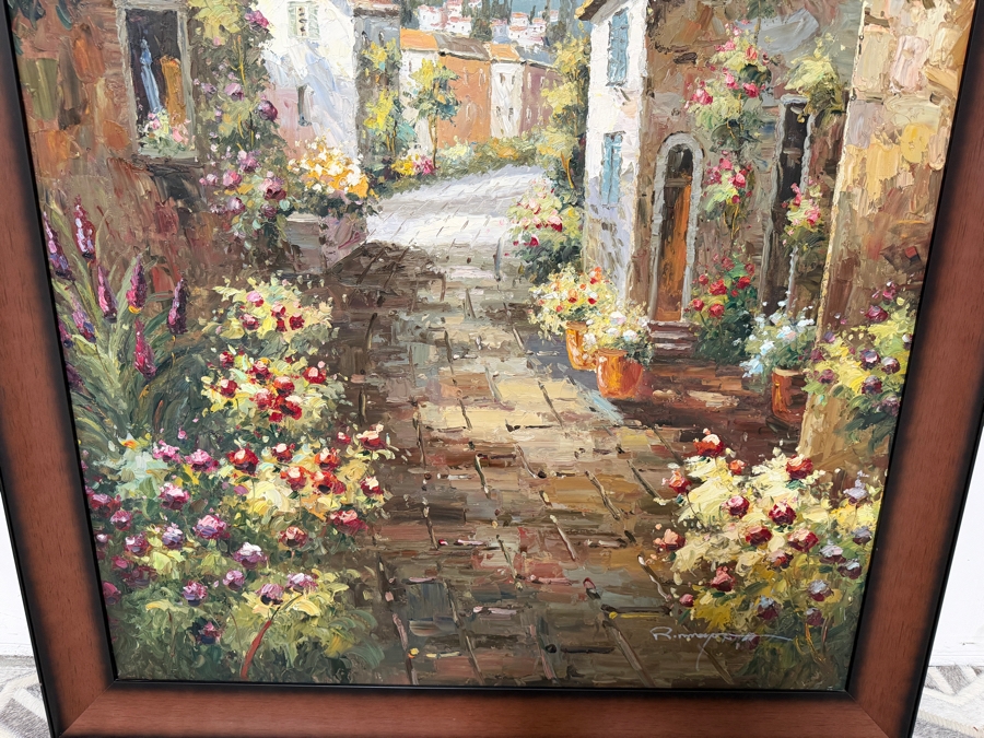 Just Added - Italy Tuscany Village Artwork On Canvas 36 X 48 Framed 42 X 54 [Photo 4]