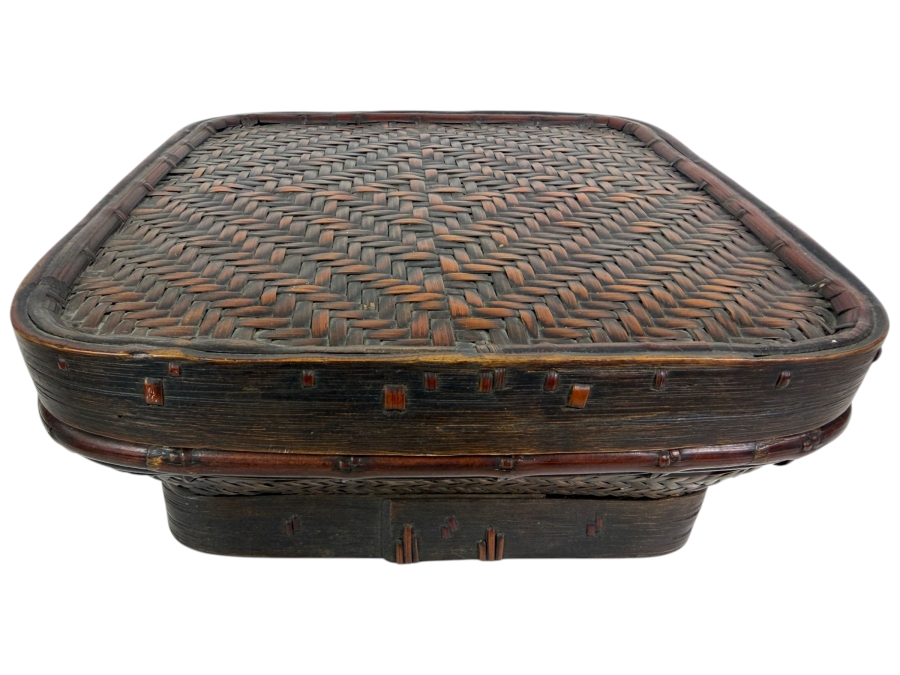 Antique Ifugao 'Camuan' Rice Basket from the Philippines 12W X 12D X 5H
