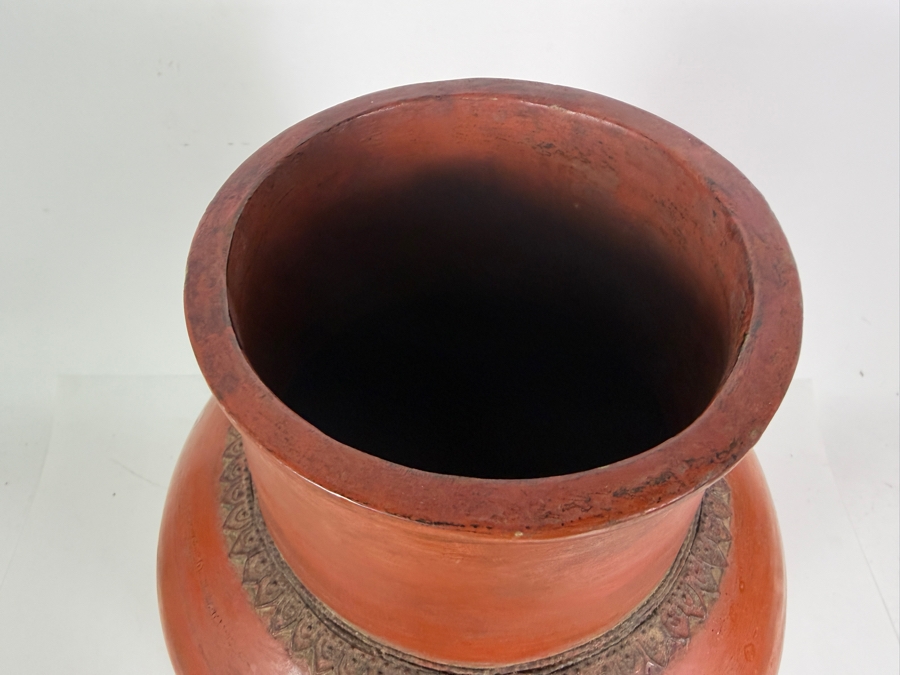 Antique Burmese Red Lacquer Footed Lidded Vessel 19'H [Photo 7]