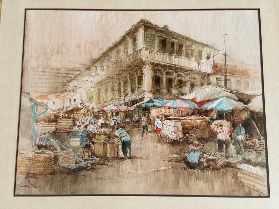 Ang Ah Tee (b. 1943, Singapore) Stunning Original Abstract Watercolor Painting On Paper 31 X 24 Framed 40.5 X 33.5 [Photo 6]