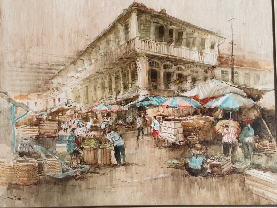 Ang Ah Tee (b. 1943, Singapore) Stunning Original Abstract Watercolor Painting On Paper 31 X 24 Framed 40.5 X 33.5 [Photo 8]