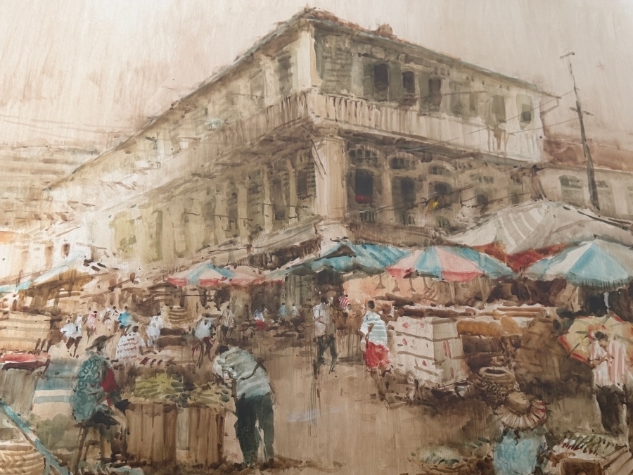 Ang Ah Tee (b. 1943, Singapore) Stunning Original Abstract Watercolor Painting On Paper 31 X 24 Framed 40.5 X 33.5 [Photo 3]