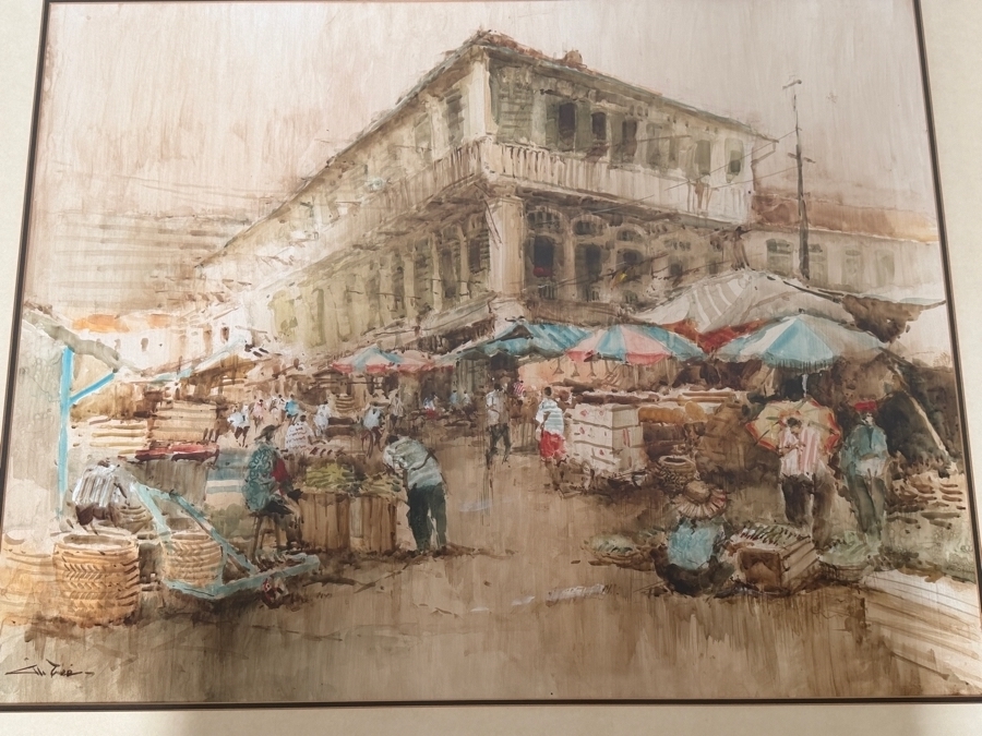 Ang Ah Tee (b. 1943, Singapore) Stunning Original Abstract Watercolor Painting On Paper 31 X 24 Framed 40.5 X 33.5 [Photo 4]