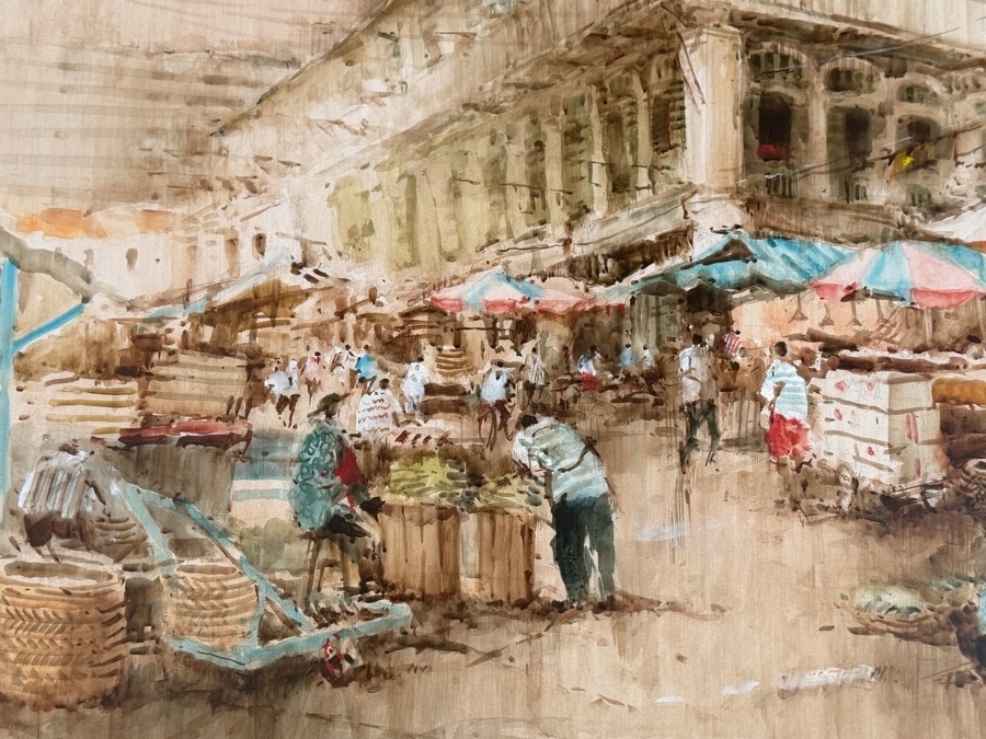 Ang Ah Tee (b. 1943, Singapore) Stunning Original Abstract Watercolor Painting On Paper 31 X 24 Framed 40.5 X 33.5 [Photo 10]