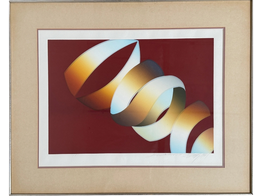 Lee Shi-chi (Chinese, 1938 - 2019) Artist Signed Limited Edition Modernist Abstract Serigraph Dated 1981 22 X 17 Framed 29 X 24