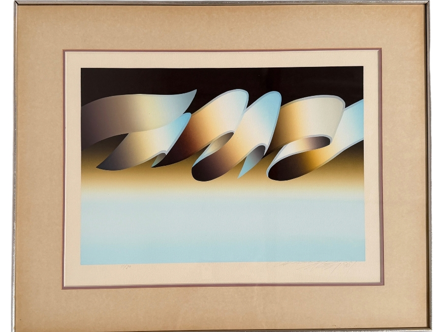 Lee Shi-chi (Chinese, 1938 - 2019) Artist Signed Limited Edition Modernist Abstract Serigraph Dated 1981 22 X 17 Framed 29 X 24