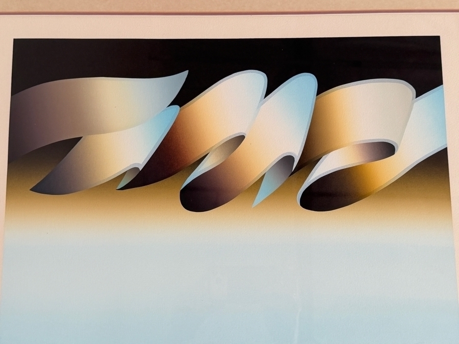Lee Shi-chi (Chinese, 1938 - 2019) Artist Signed Limited Edition Modernist Abstract Serigraph Dated 1981 22 X 17 Framed 29 X 24 [Photo 3]