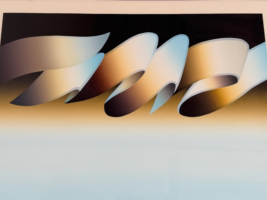 Lee Shi-chi (Chinese, 1938 - 2019) Artist Signed Limited Edition Modernist Abstract Serigraph Dated 1981 22 X 17 Framed 29 X 24 [Photo 6]