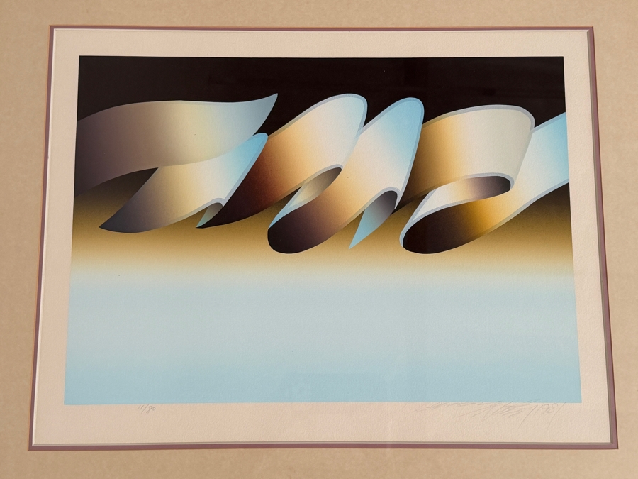 Lee Shi-chi (Chinese, 1938 - 2019) Artist Signed Limited Edition Modernist Abstract Serigraph Dated 1981 22 X 17 Framed 29 X 24 [Photo 2]