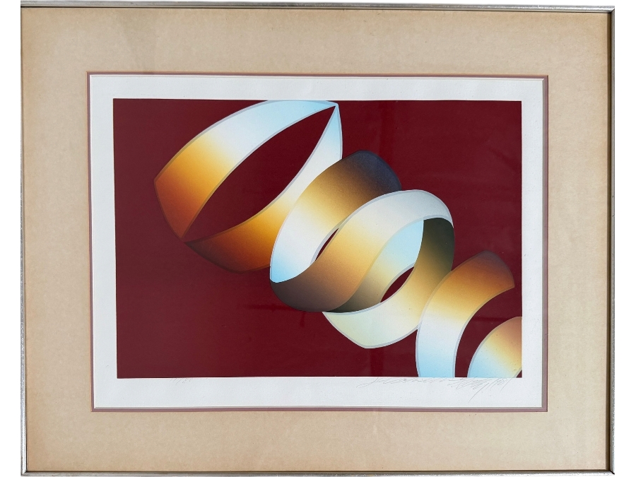 Lee Shi-chi (Chinese, 1938 - 2019) Artist Signed Limited Edition Modernist Abstract Serigraph Dated 1981 22 X 17 Framed 29 X 24