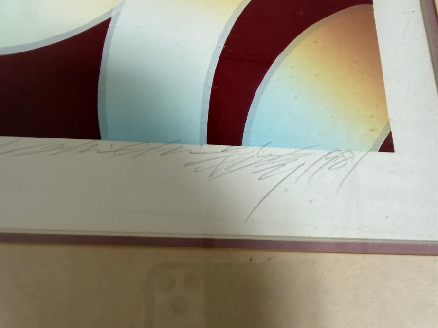Lee Shi-chi (Chinese, 1938 - 2019) Artist Signed Limited Edition Modernist Abstract Serigraph Dated 1981 22 X 17 Framed 29 X 24 [Photo 6]