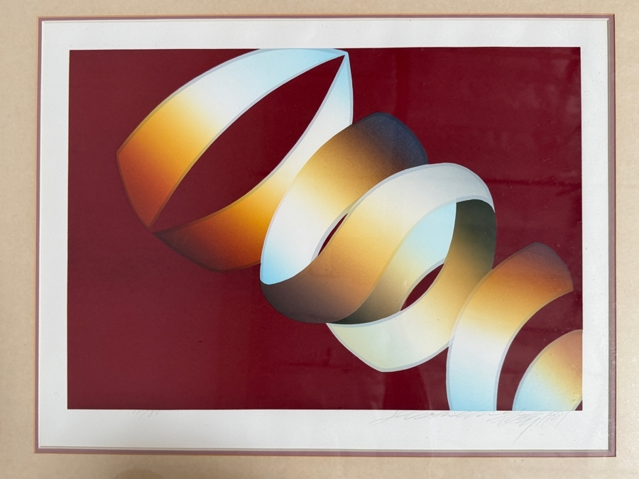 Lee Shi-chi (Chinese, 1938 - 2019) Artist Signed Limited Edition Modernist Abstract Serigraph Dated 1981 22 X 17 Framed 29 X 24 [Photo 2]