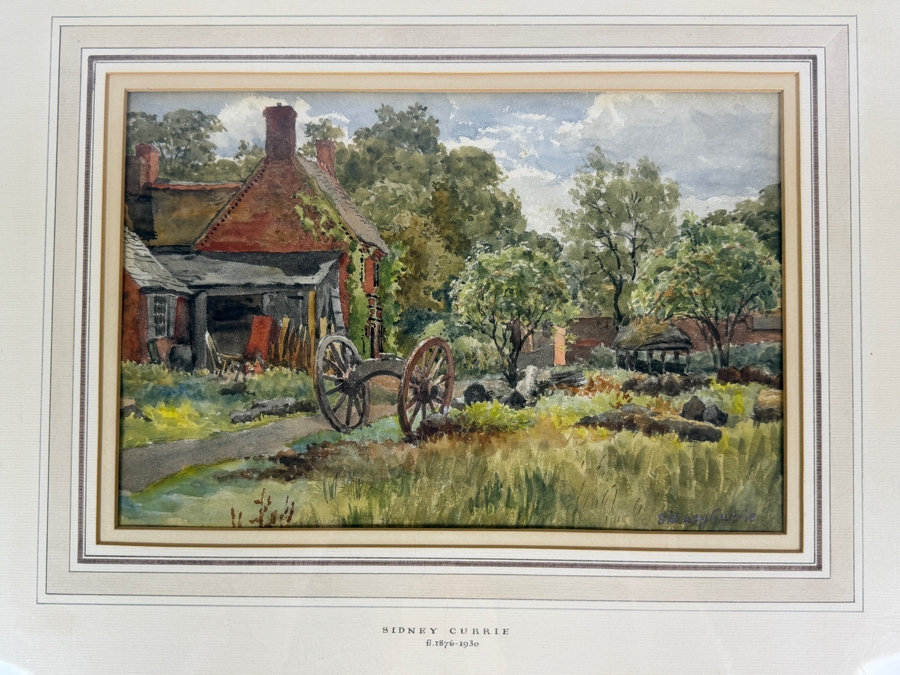 Sidney Currie (1876-1930, United Kingdom) Original Watercolor Painting on Paper 12.5 X 8.5 Framed 20 X 16