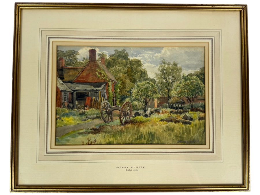 Sidney Currie (1876-1930, United Kingdom) Original Watercolor Painting on Paper 12.5 X 8.5 Framed 20 X 16 [Photo 2]