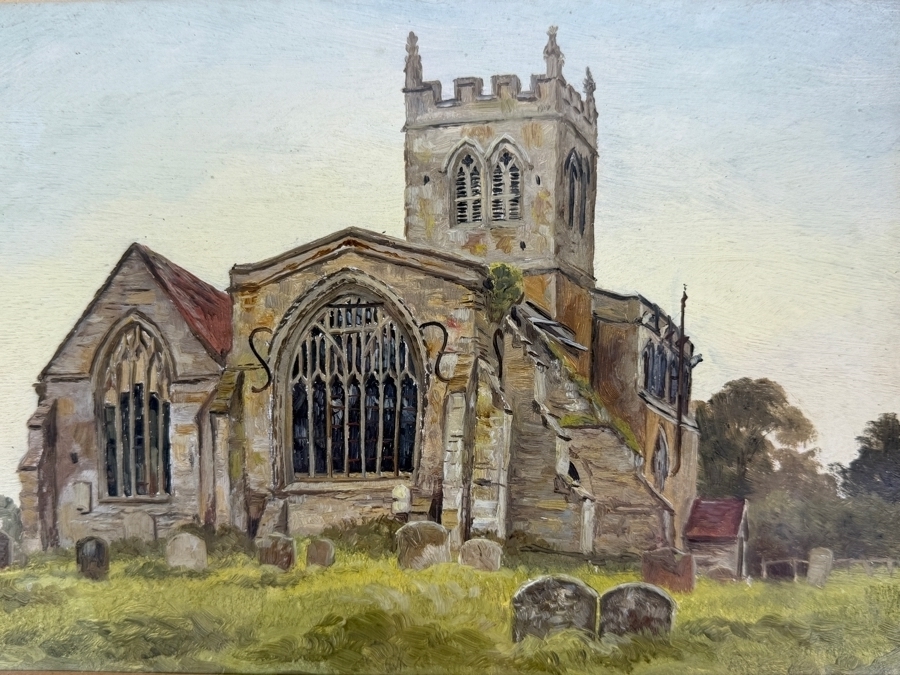 Sidney Currie (1876-1930, United Kingdom) Original Watercolor Painting on Paper Titled 'Wootton Wawen Church' 10 X 7 Framed 17 X 13 [Photo 4]