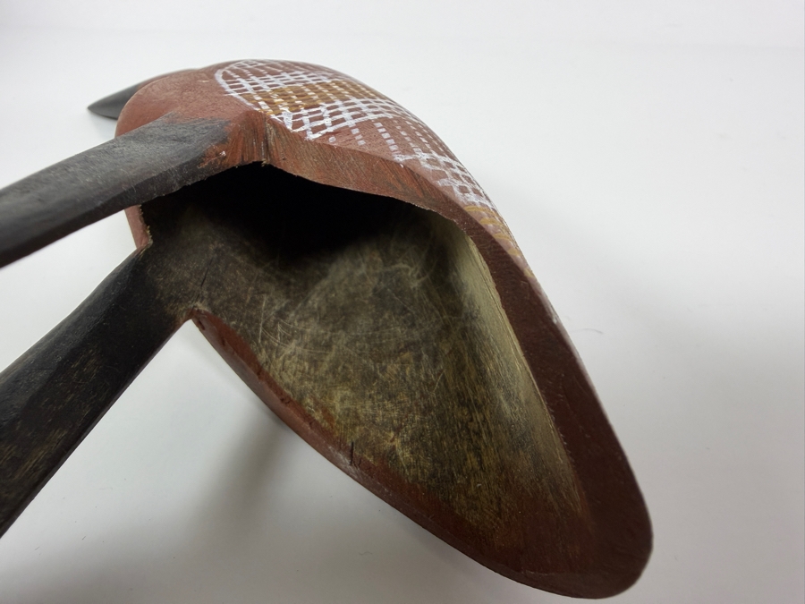 Vintage Australian Aboriginal Hand-carved Wooden Totemic Bird Sculpture 11'W X 12'H [Photo 9]