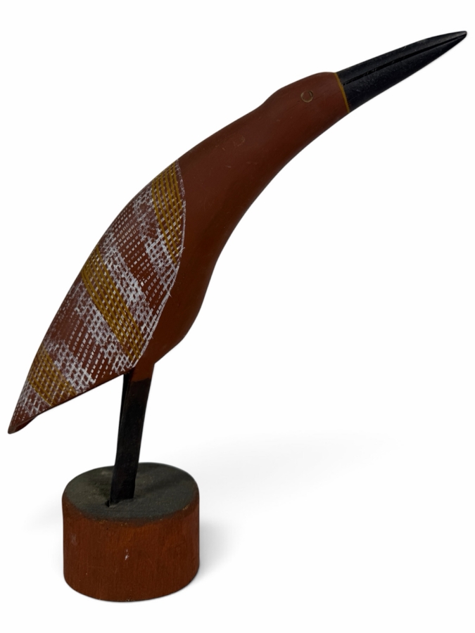 Vintage Australian Aboriginal Hand-carved Wooden Totemic Bird Sculpture 11'W X 12'H