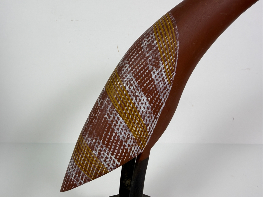 Vintage Australian Aboriginal Hand-carved Wooden Totemic Bird Sculpture 11'W X 12'H [Photo 4]