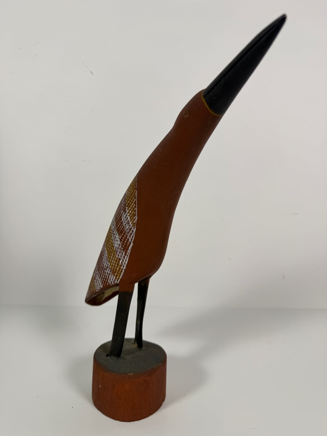 Vintage Australian Aboriginal Hand-carved Wooden Totemic Bird Sculpture 11'W X 12'H [Photo 5]