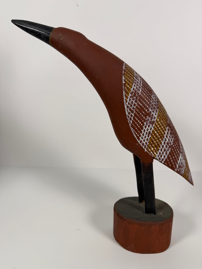 Vintage Australian Aboriginal Hand-carved Wooden Totemic Bird Sculpture 11'W X 12'H [Photo 6]