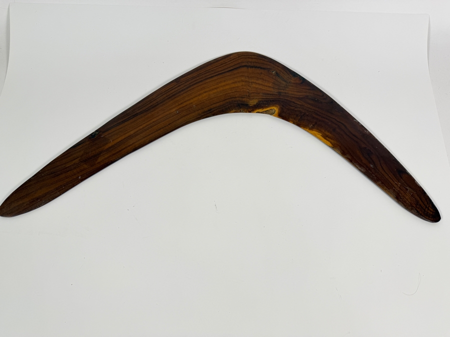 Vintage Australian Aboriginal Hand-carved Boomerang 25'W X 12'H [Photo 4]