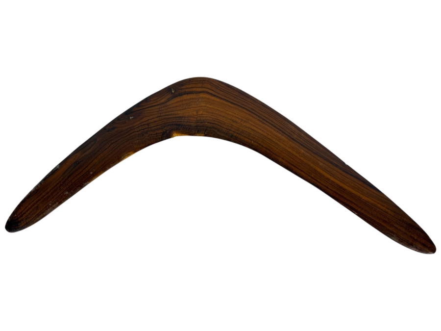 Vintage Australian Aboriginal Hand-carved Boomerang 25'W X 12'H