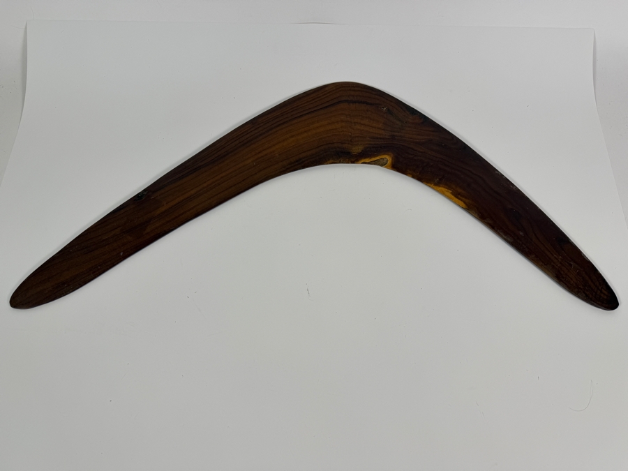 Vintage Australian Aboriginal Hand-carved Boomerang 25'W X 12'H [Photo 3]
