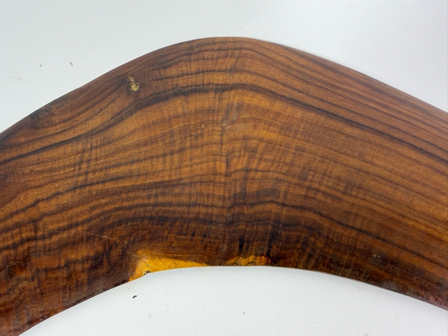 Vintage Australian Aboriginal Hand-carved Boomerang 25'W X 12'H [Photo 2]