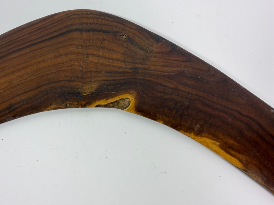 Vintage Australian Aboriginal Hand-carved Boomerang 25'W X 12'H [Photo 5]