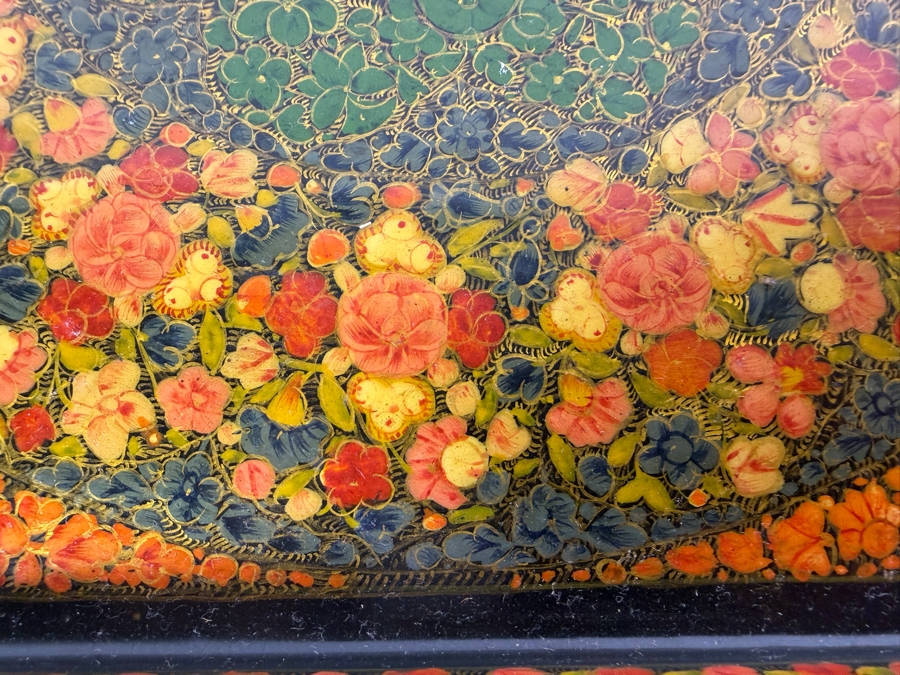 Stunning Vintage Kashmiri Paper Mache Tray 18W X 12D X 2H [Photo 5]