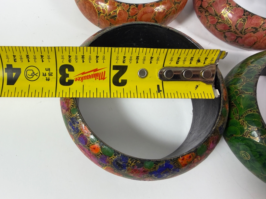 (4) Vintage Kashmiri Paper Mache Bangles 3W [Photo 4]