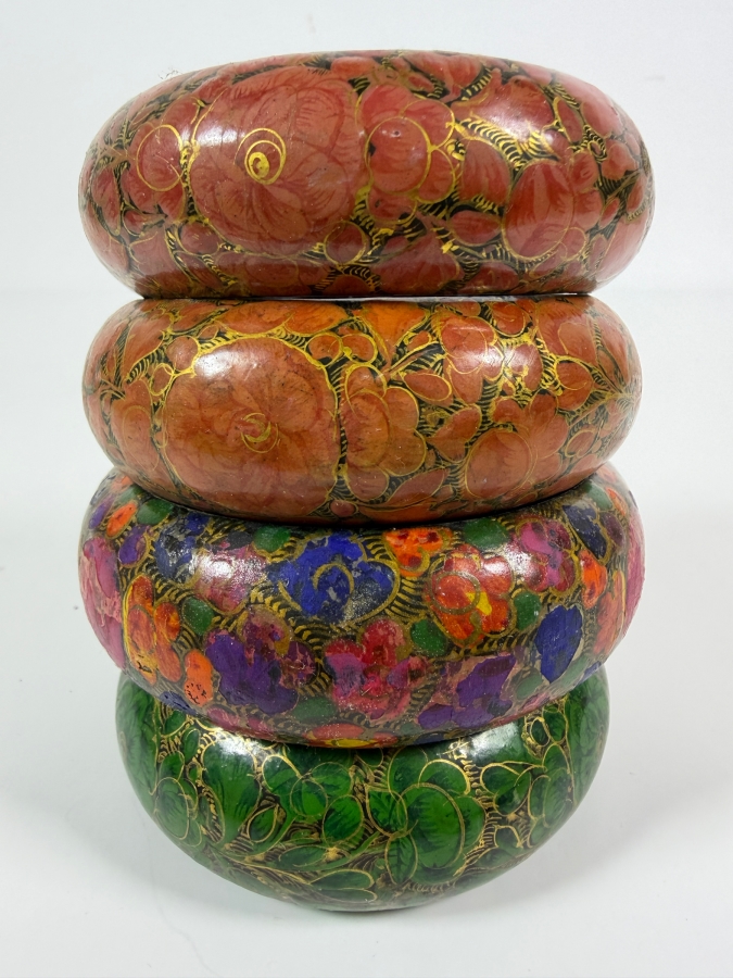 (4) Vintage Kashmiri Paper Mache Bangles 3W [Photo 2]