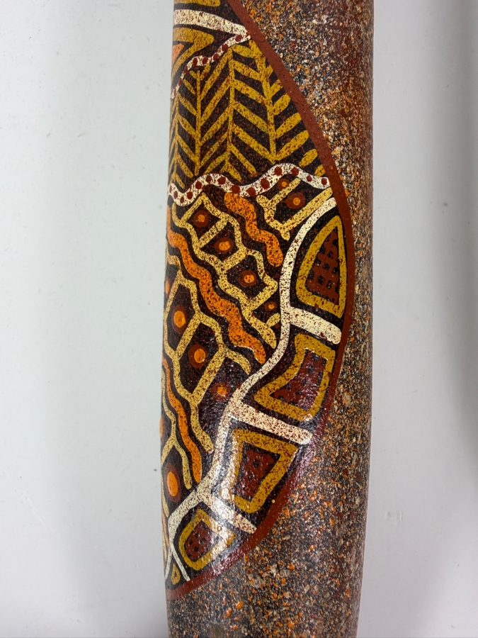 Pair of Vintage Australian Aboriginal Hand-painted Clap Sticks Percussion Instruments Used in Aboriginal Ceremonies 13L [Photo 7]