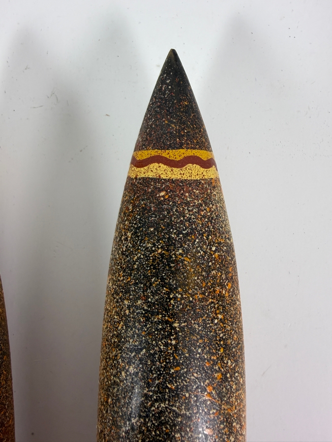 Pair of Vintage Australian Aboriginal Hand-painted Clap Sticks Percussion Instruments Used in Aboriginal Ceremonies 13L [Photo 5]
