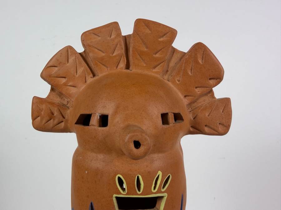 Robin Chlad Signed Terracotta 'Hopi Sun Kachina' Luminaria Sculpture Dated 1989 7W X 16H [Photo 6]