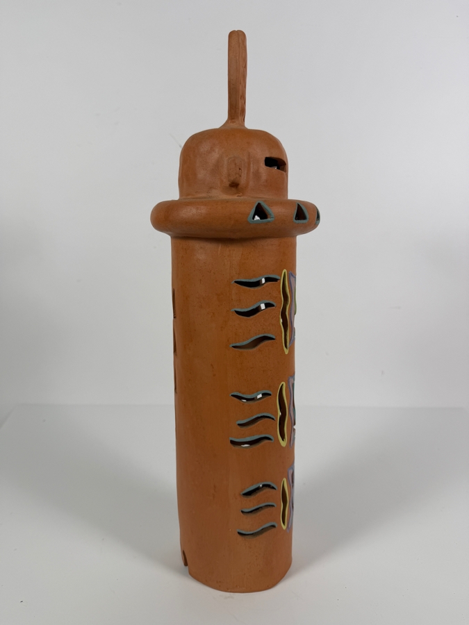 Robin Chlad Signed Terracotta Luminaria Sculpture Dated 1990 6W X 18H [Photo 5]