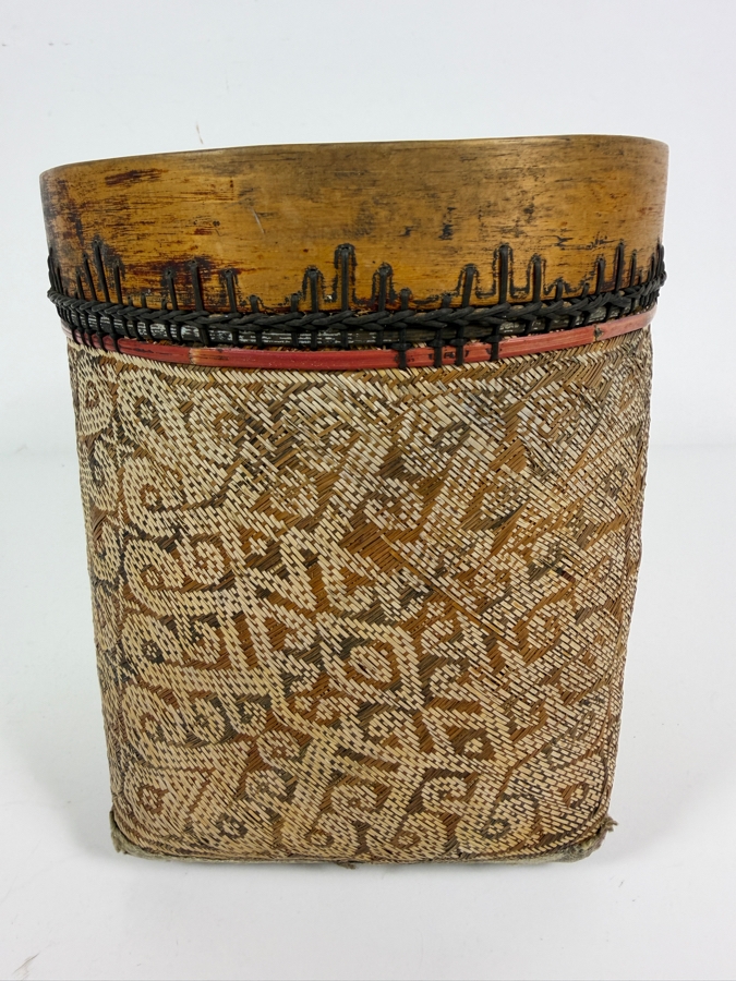 Traditional Dayak Wedding Dowry Basket from Borneo 7.75H [Photo 4]