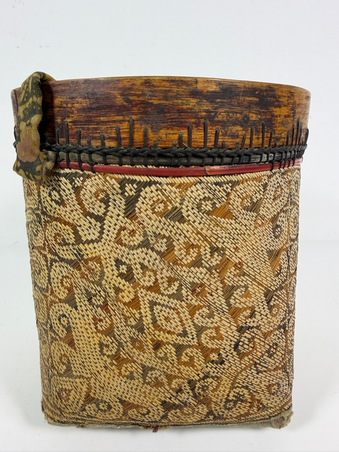 Traditional Dayak Wedding Dowry Basket from Borneo 7.75H [Photo 2]