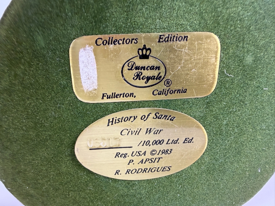 Duncan Royale Civil War History Of Santa 1983 Limited Edition Figurine Number 03617 Of 10,000 12'H [Photo 5]
