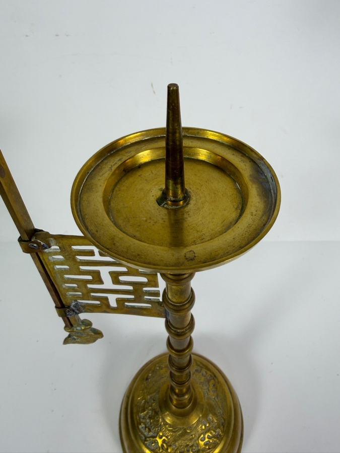 Korean Joseon Dynasty Style Brass Adjustable Butterfly Screen Wedding Candle Holder 22'H [Photo 5]