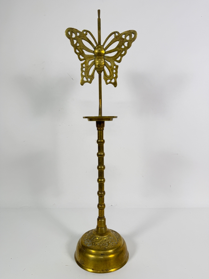 Korean Joseon Dynasty Style Brass Adjustable Butterfly Screen Wedding Candle Holder 22'H [Photo 7]