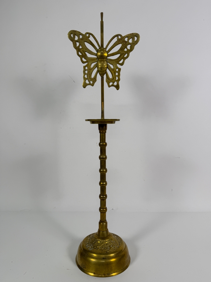 Korean Joseon Dynasty Style Brass Adjustable Butterfly Screen Wedding Candle Holder 22'H [Photo 6]