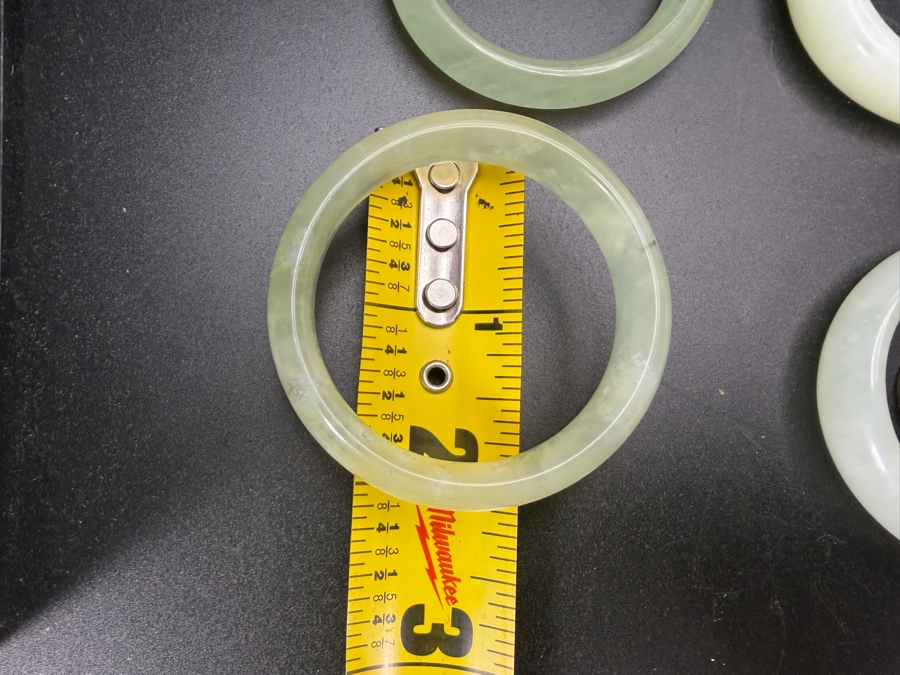 (6) Chinese Jade Carved Pendant Small Bangles For Child 2'W [Photo 7]