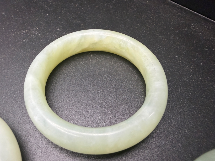 (6) Chinese Jade Carved Pendant Small Bangles For Child 2'W [Photo 8]